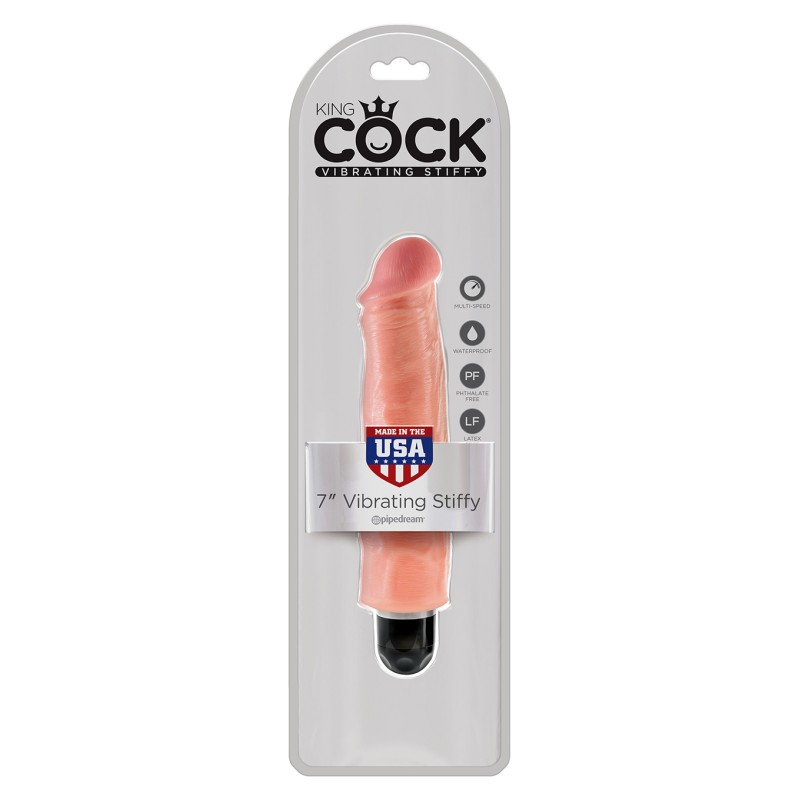 Wibrator-KING COCK 7"""" VIBR STIFFY FLESH